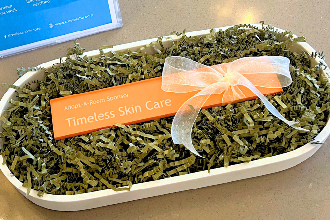 Timeless Skin Care Adopt-A-Room Sign